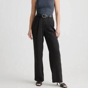 Quince Stretch Crepe Pleated Wide Leg Pants 4/30